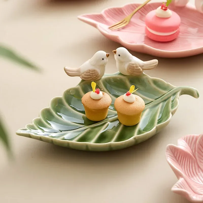 Ceramic Trinket Dish - Cute Bird Tray Ceramic Jewelry Storage