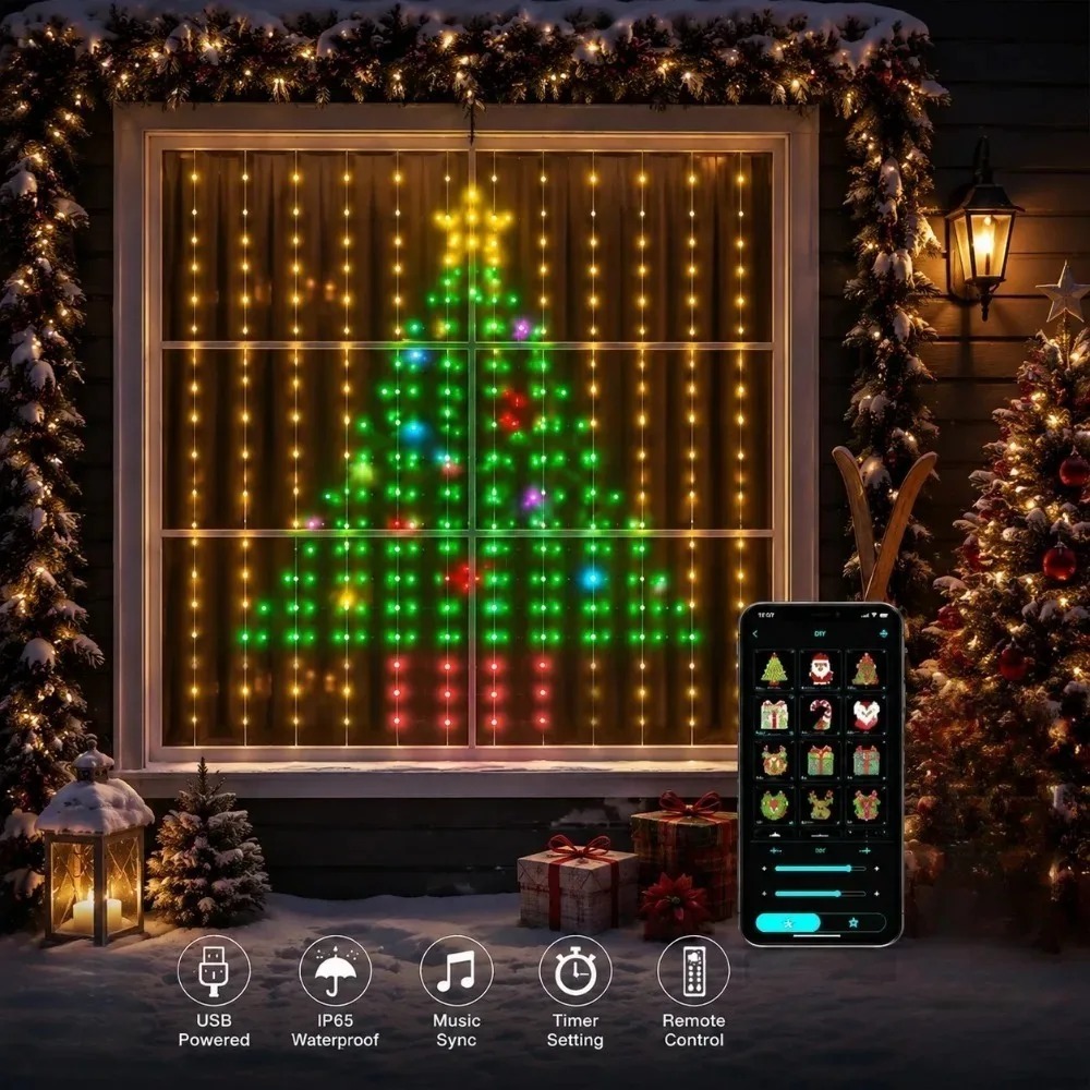 Home Decor Light - LED Pixel Curtain Lights Bluetooth APP