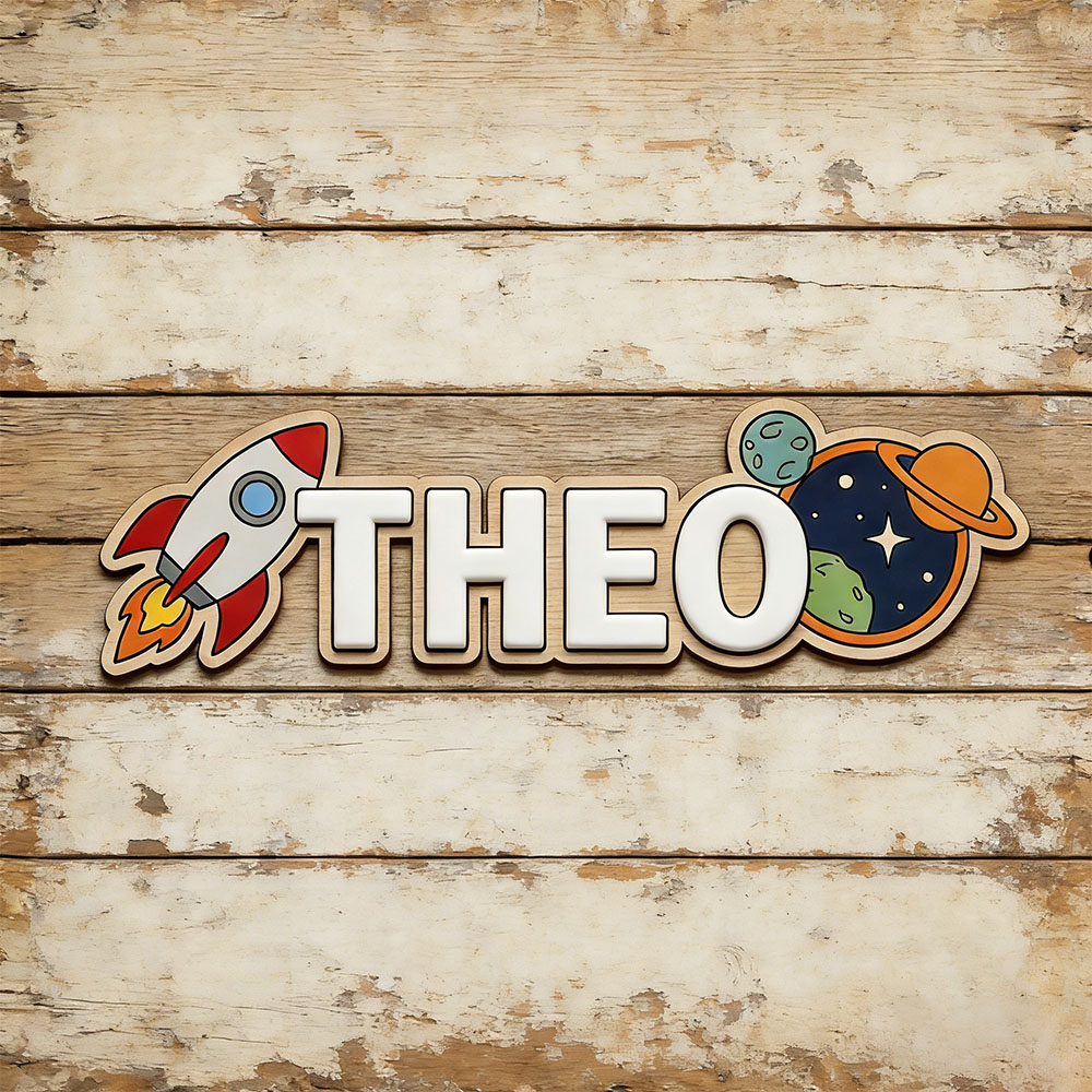 Home Decor Pinterest - Personalized Space Rocket Name Sign for