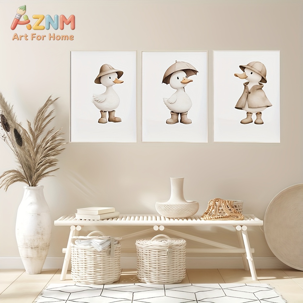 Home Decor Duck - AZNM Cute Duck Canvas Wall Art