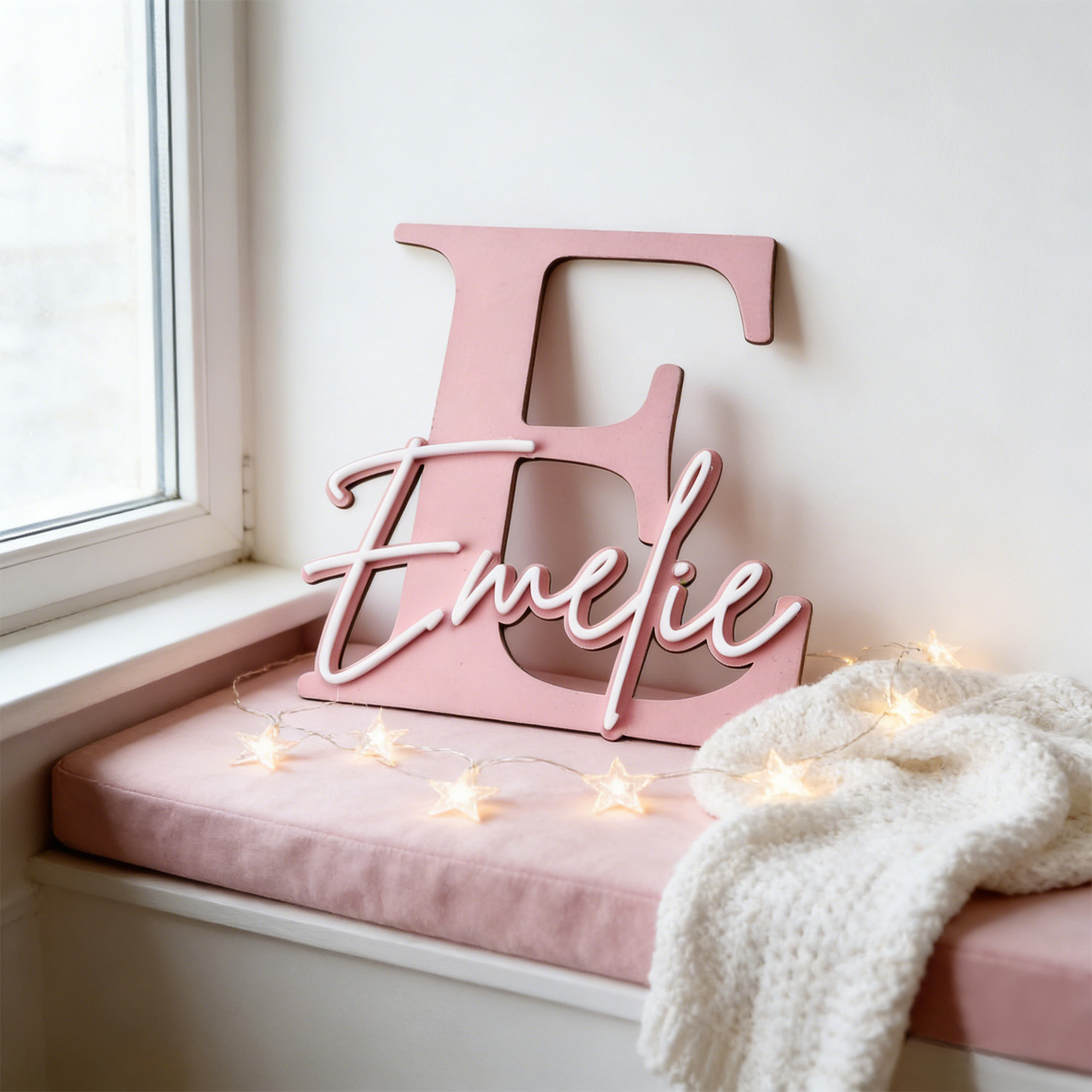 Home Decor Pinterest - 1pc Double-layer Wooden Name Decoration Plaque,