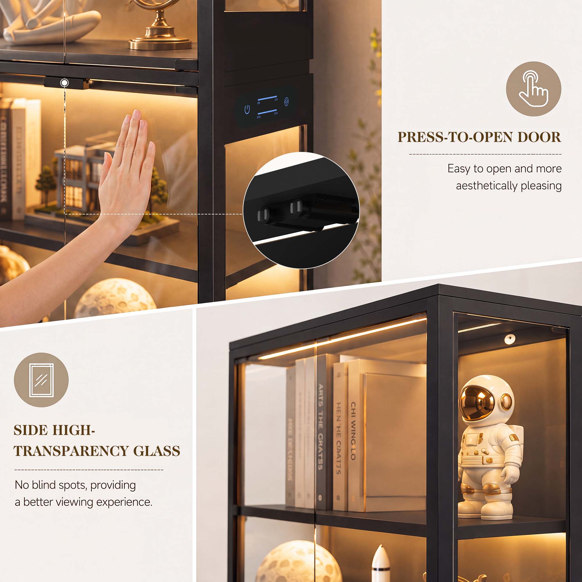 TCGBKAF 5‑Tier Display Cabinet - Home Decor Light 评论和价格