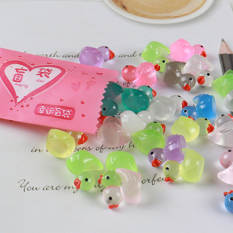 5pcs Cute Mini Luminous Resin  - Home Decor Duck 评论和价格