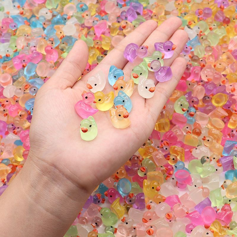 5pcs Cute Mini Luminous Resin  - Home Decor Duck 评论和价格