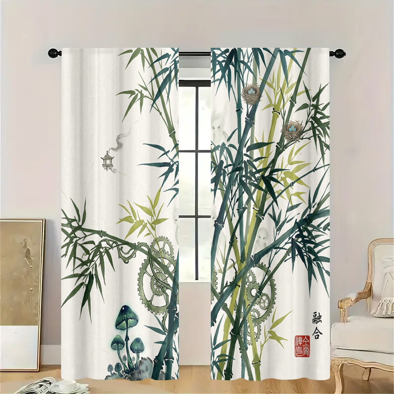 Decorative Bamboo Pattern Curt - Home Decor Japandi Style 评论和价格