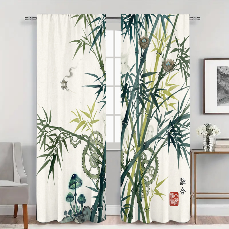 Decorative Bamboo Pattern Curt - Home Decor Japandi Style 评论和价格