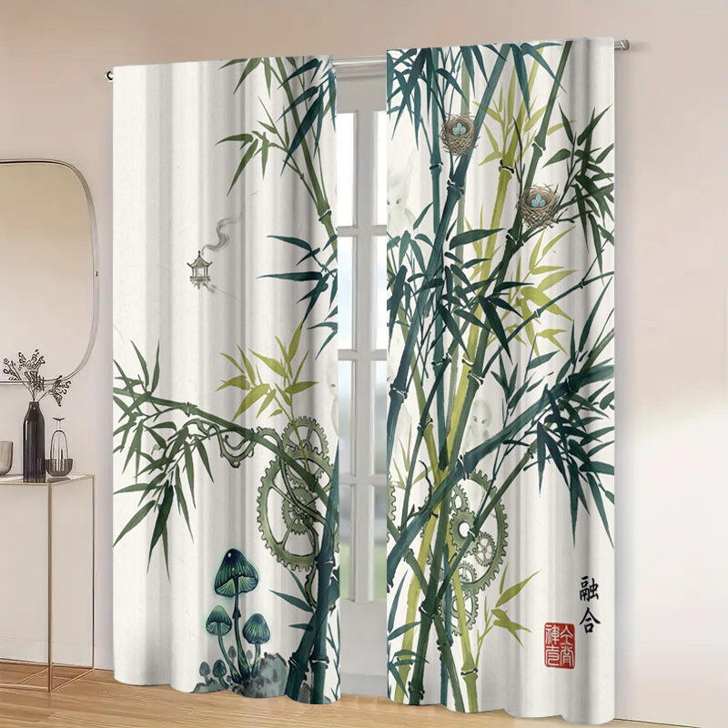 Decorative Bamboo Pattern Curt - Home Decor Japandi Style 评论和价格