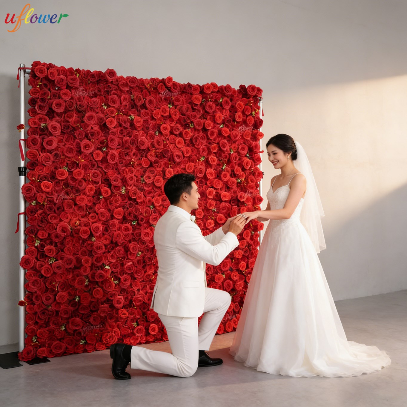 Uflower Red Rose Artificial Fl - Home Decor Event 评论和价格