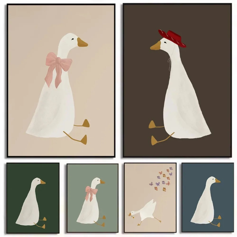 Pink Bow Goose Hat Mother Duck - Home Decor Duck 评论和价格