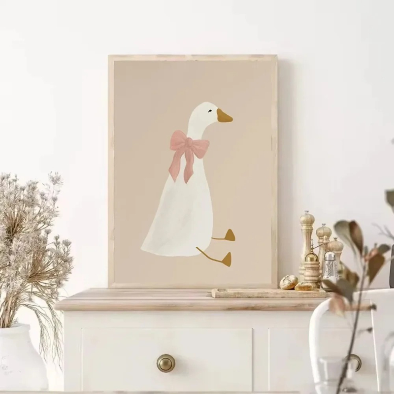 Pink Bow Goose Hat Mother Duck - Home Decor Duck 评论和价格