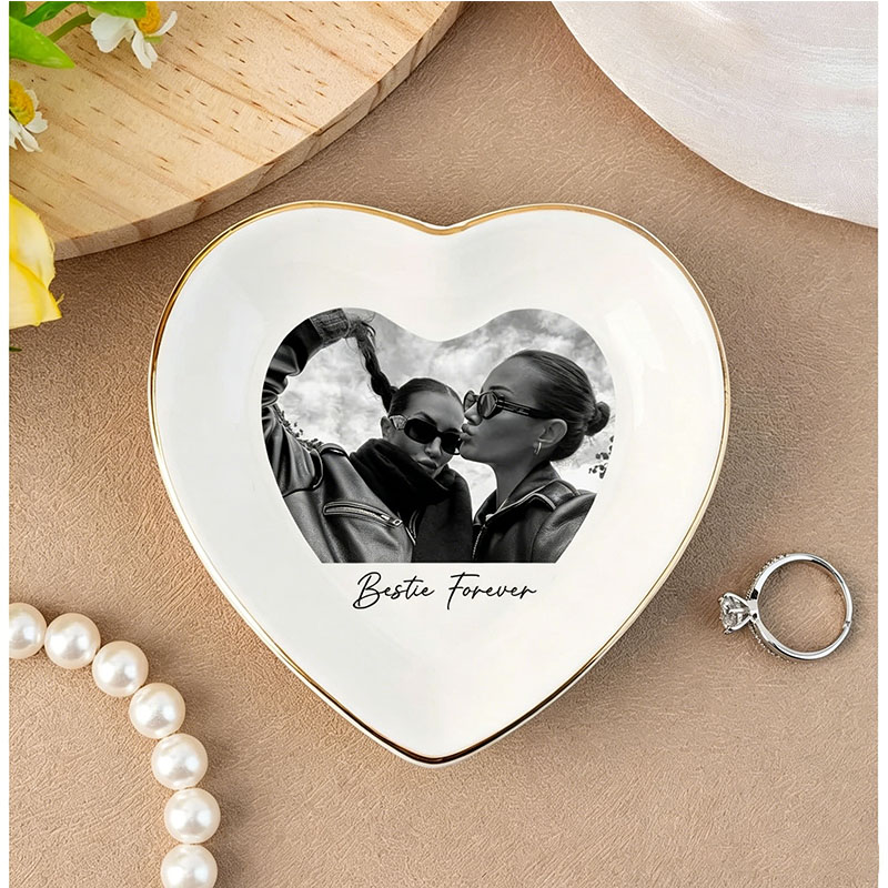 Personalised Bestie Photo Trin - Ceramic Trinket Dish 评论和价格