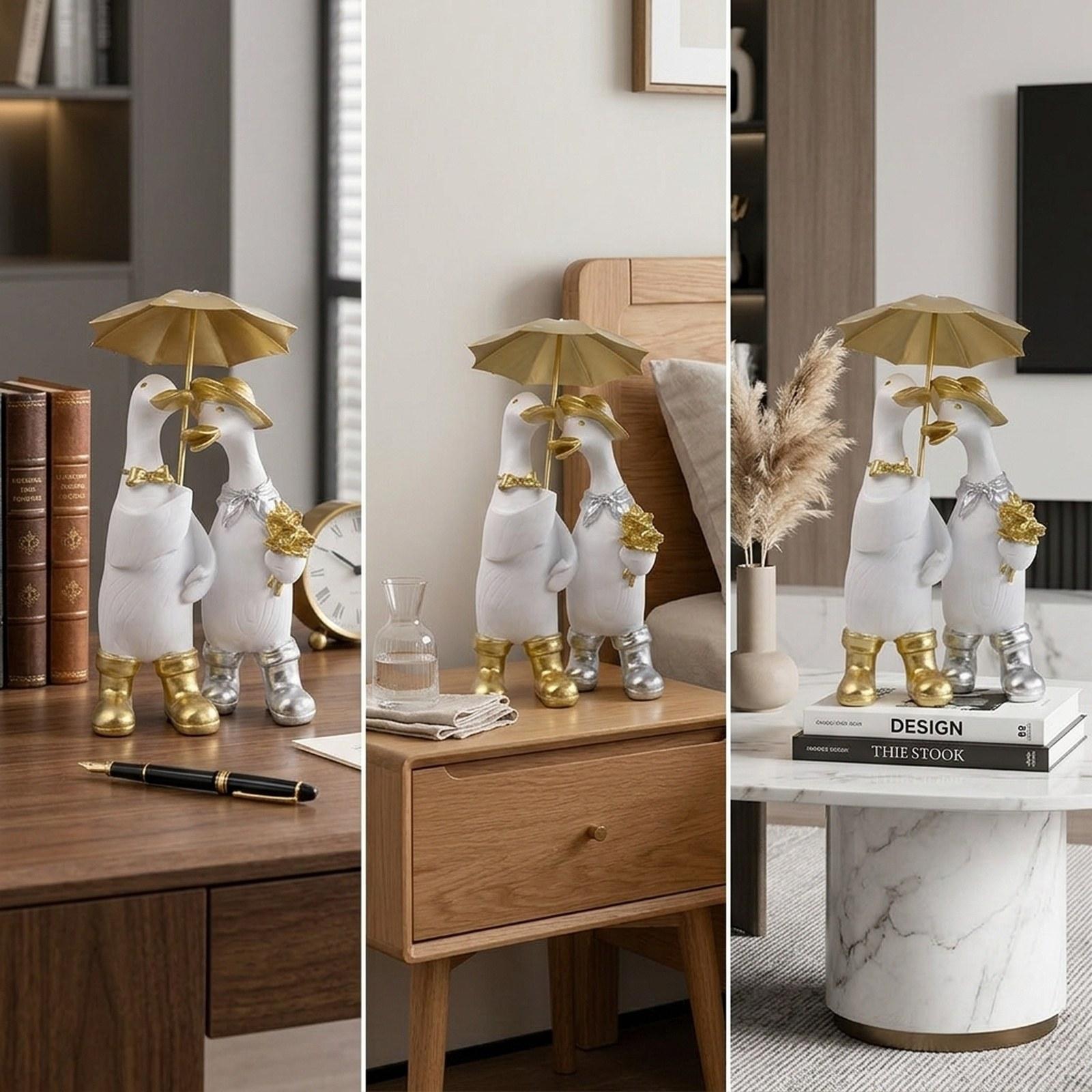 Lifelike Duck Statue Resin Ani - Home Decor Duck 评论和价格