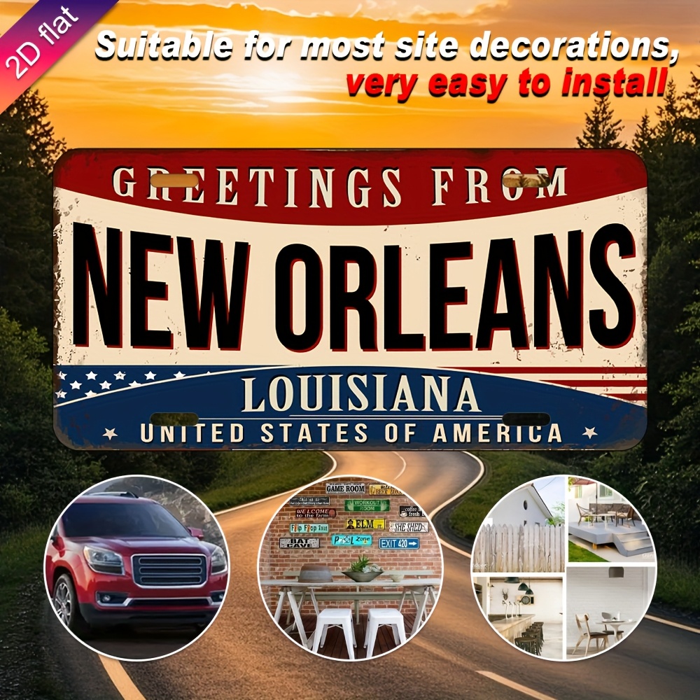 Aluminum License Plate Wall De - Home Decor New Orleans 评论和价格
