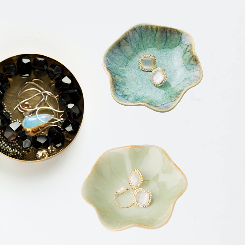 Ceramic Lotus Leaf Jewelry Tra - Ceramic Trinket Dish 评论和价格
