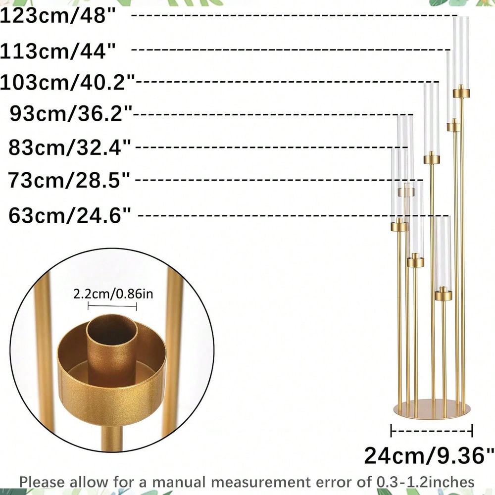 48inch Gold Floor Candle Holde - Home Decor Gold 评论和价格