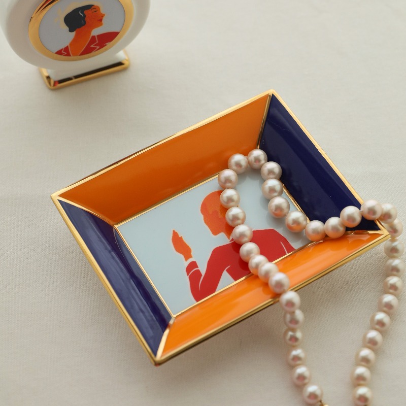Art Deco style ceramic jewelry - Ceramic Trinket Dish 评论和价格