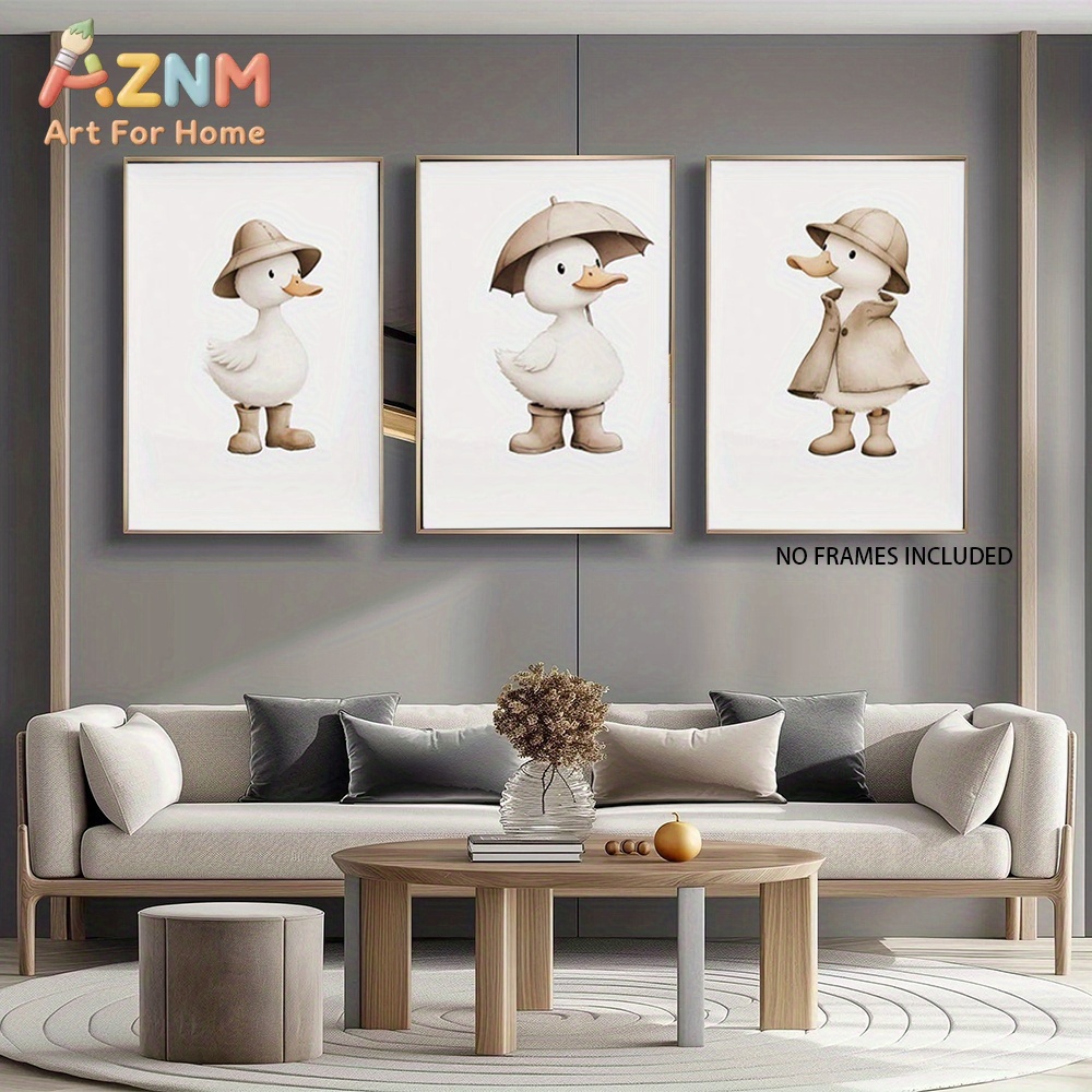AZNM Cute Duck Canvas Wall Art - Home Decor Duck 评论和价格