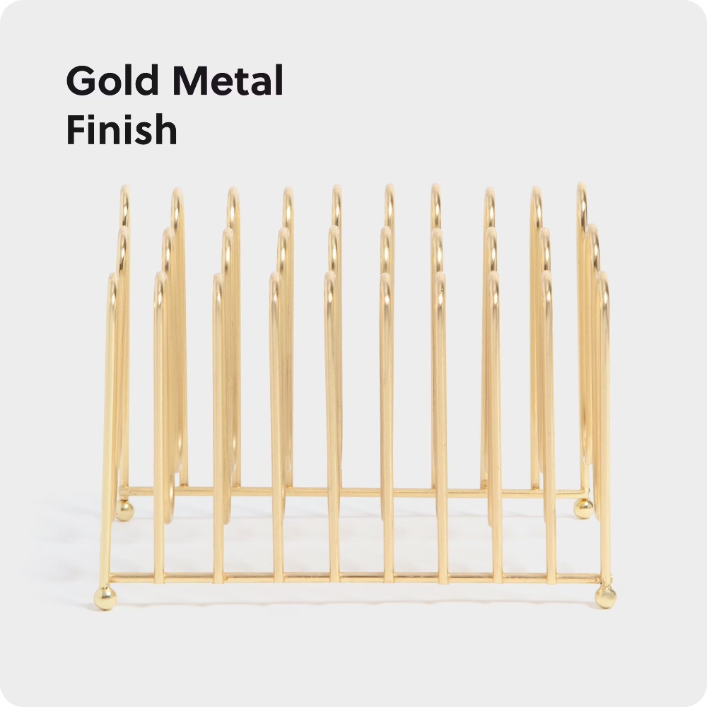 Bent Wire Desk Organizer Lette - Home Decor Gold 评论和价格