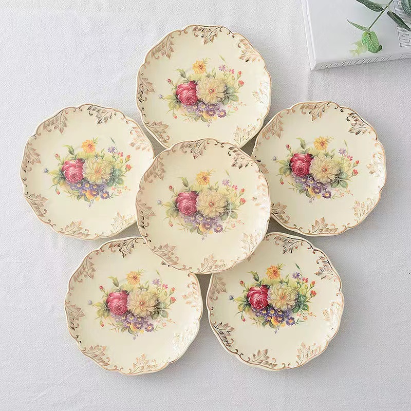 Rose Flower Hand Painted Coffe - Ceramic Trinket Dish 评论和价格