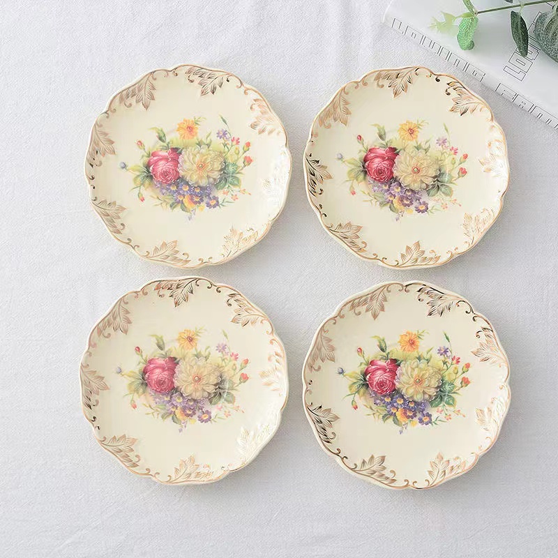 Rose Flower Hand Painted Coffe - Ceramic Trinket Dish 评论和价格