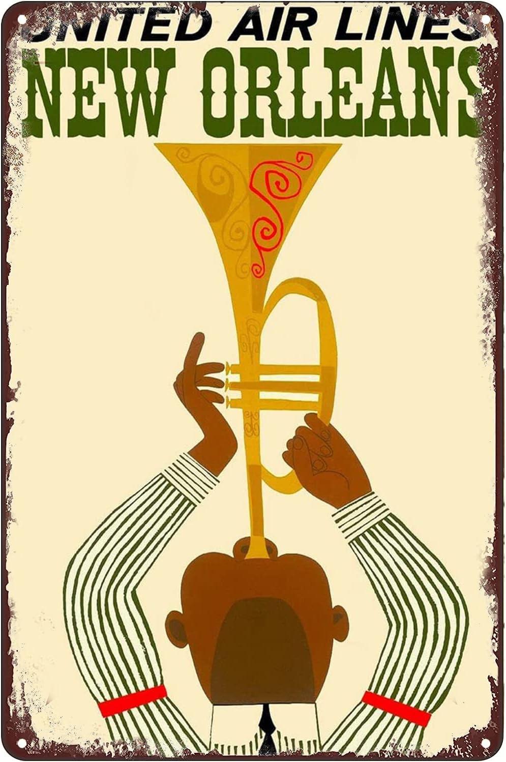 Retro Metal Tin Sign - New Orl - Home Decor New Orleans 评论和价格