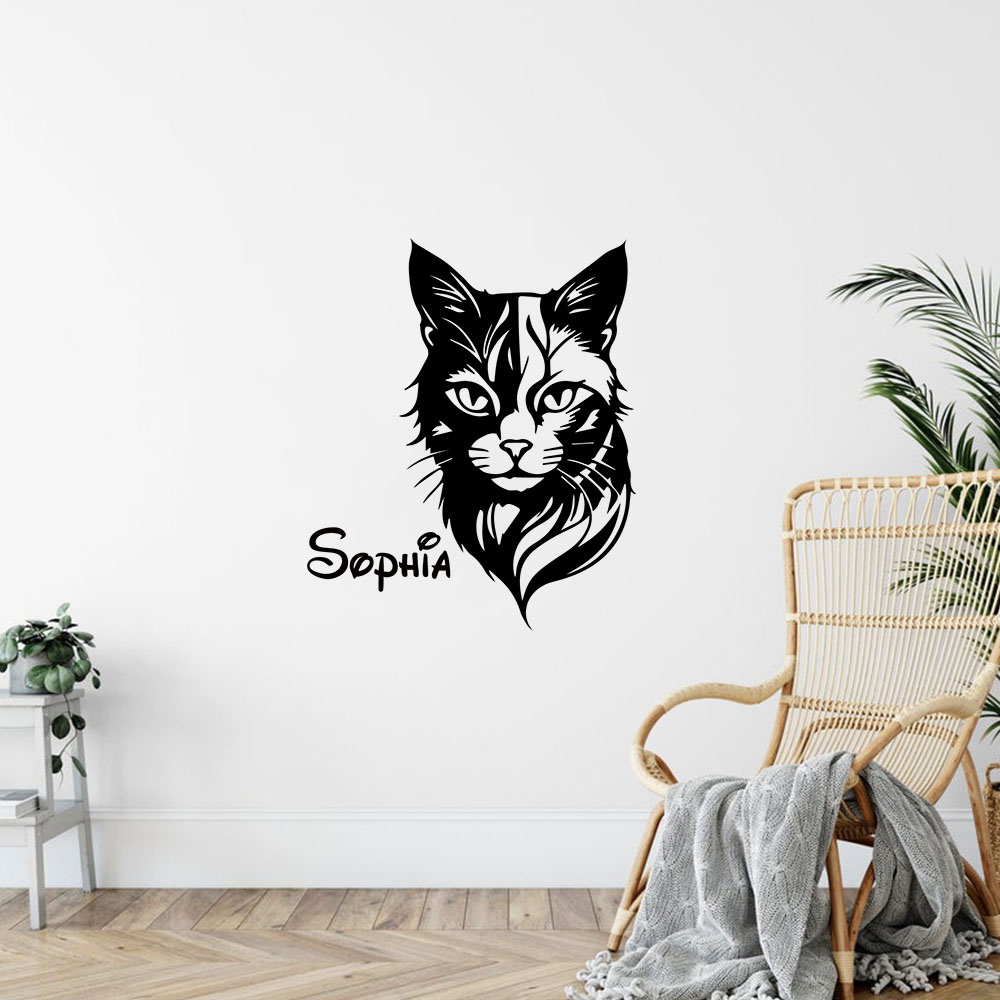 1PC Cute Cat Personalized Name - Home Decor Wall Tiles 评论和价格