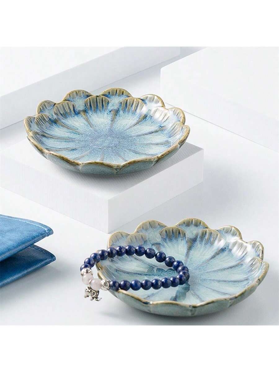 1 pc Ceramic petal shaped jewe - Ceramic Trinket Dish 评论和价格