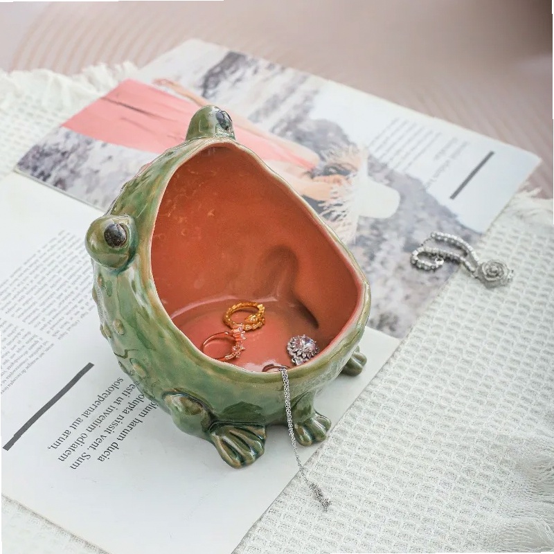 Ceramic Frog Jewelry Dish Big  - Ceramic Trinket Dish 评论和价格