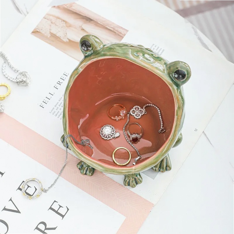 Ceramic Frog Jewelry Dish Big  - Ceramic Trinket Dish 评论和价格
