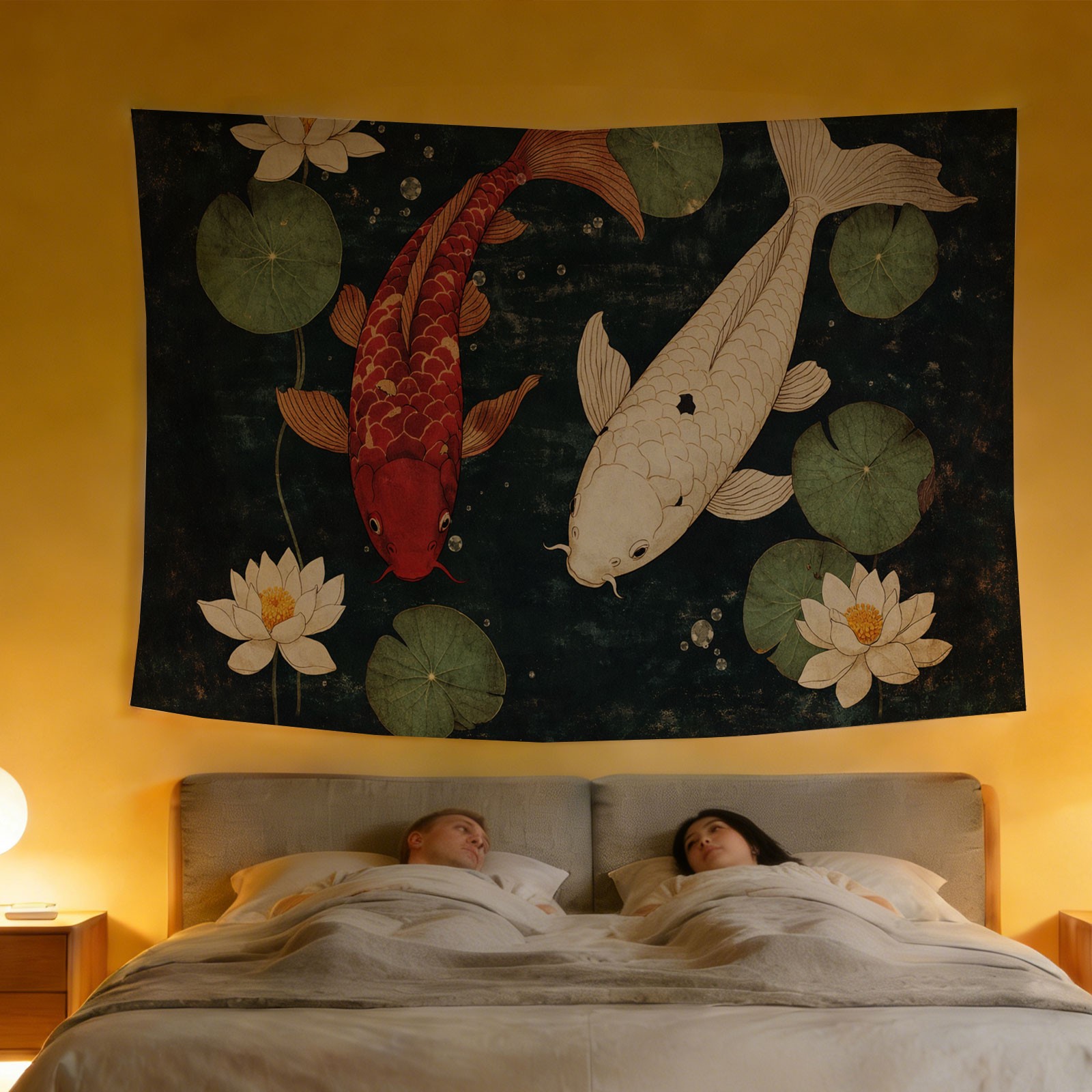 Luxury Koi Fish and Lotus Flow - Home Decor Japandi Style 评论和价格