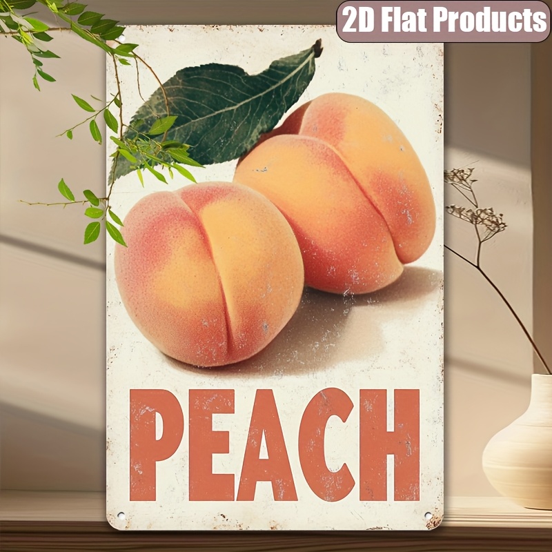 Vintage Peach-Themed Metal Sig - Home Decor Theme 评论和价格