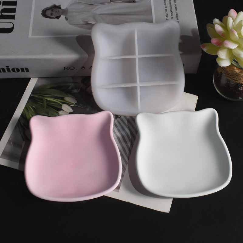 Plaster Cat Dish Mold Kitten T - Ceramic Trinket Dish 评论和价格