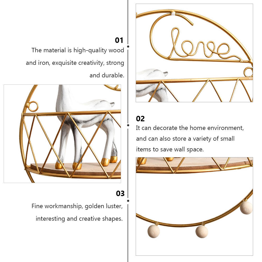 1pc Creative Wall Hanging Rack - Home Decor Gold 评论和价格