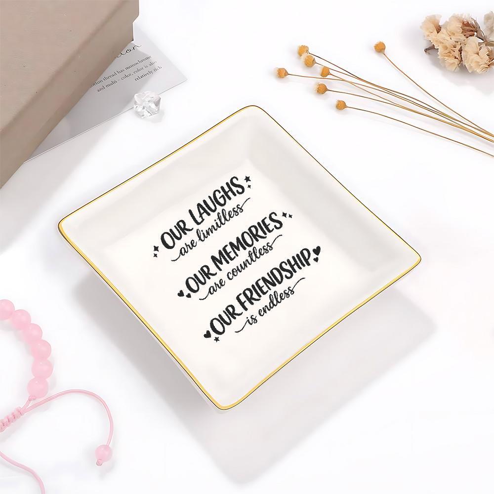 Jewelry Stand Friendship Quote - Ceramic Trinket Dish 评论和价格