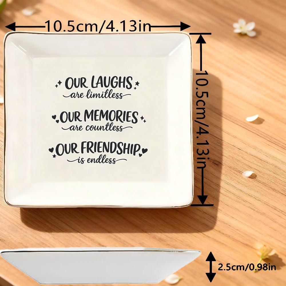 Jewelry Stand Friendship Quote - Ceramic Trinket Dish 评论和价格