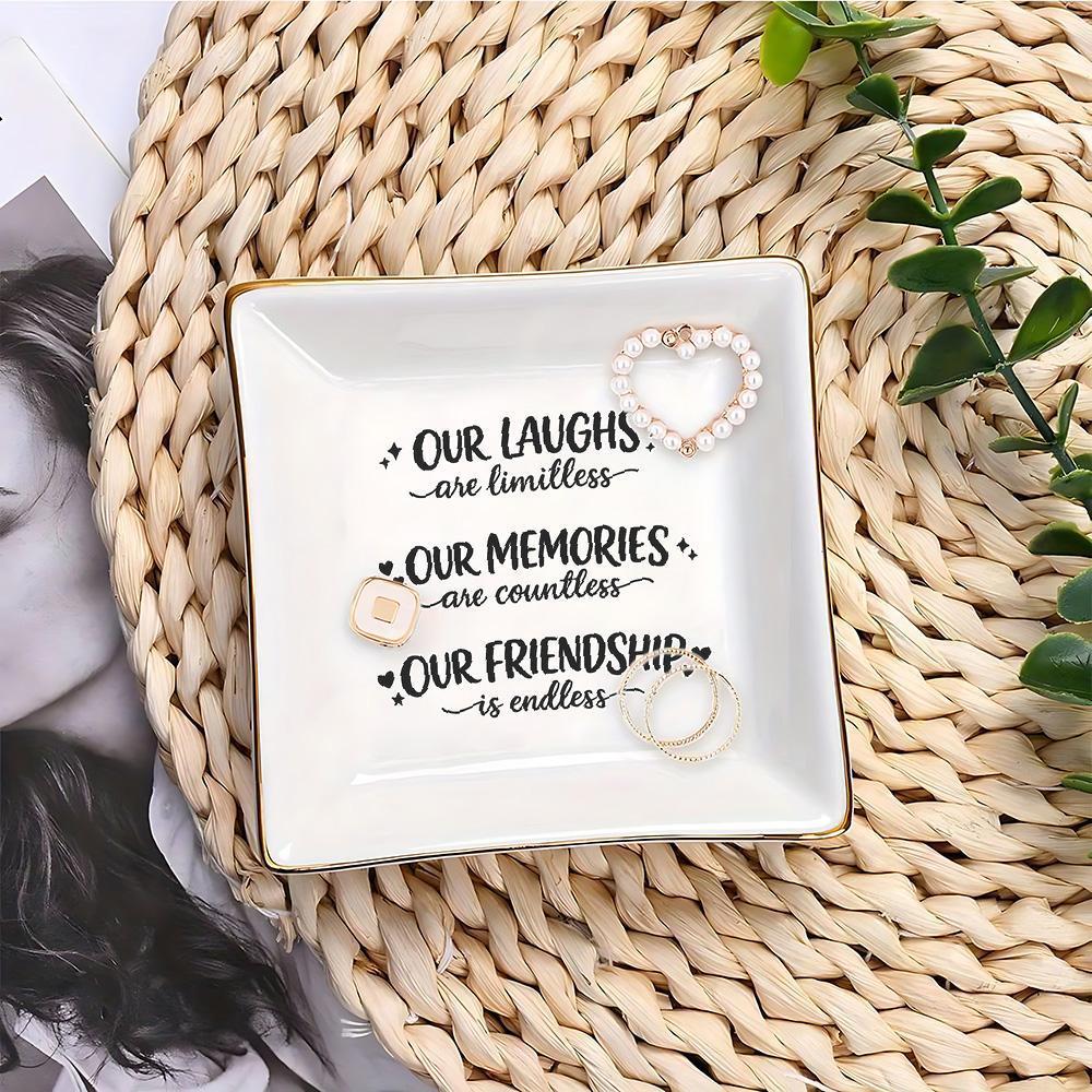 Jewelry Stand Friendship Quote - Ceramic Trinket Dish 评论和价格