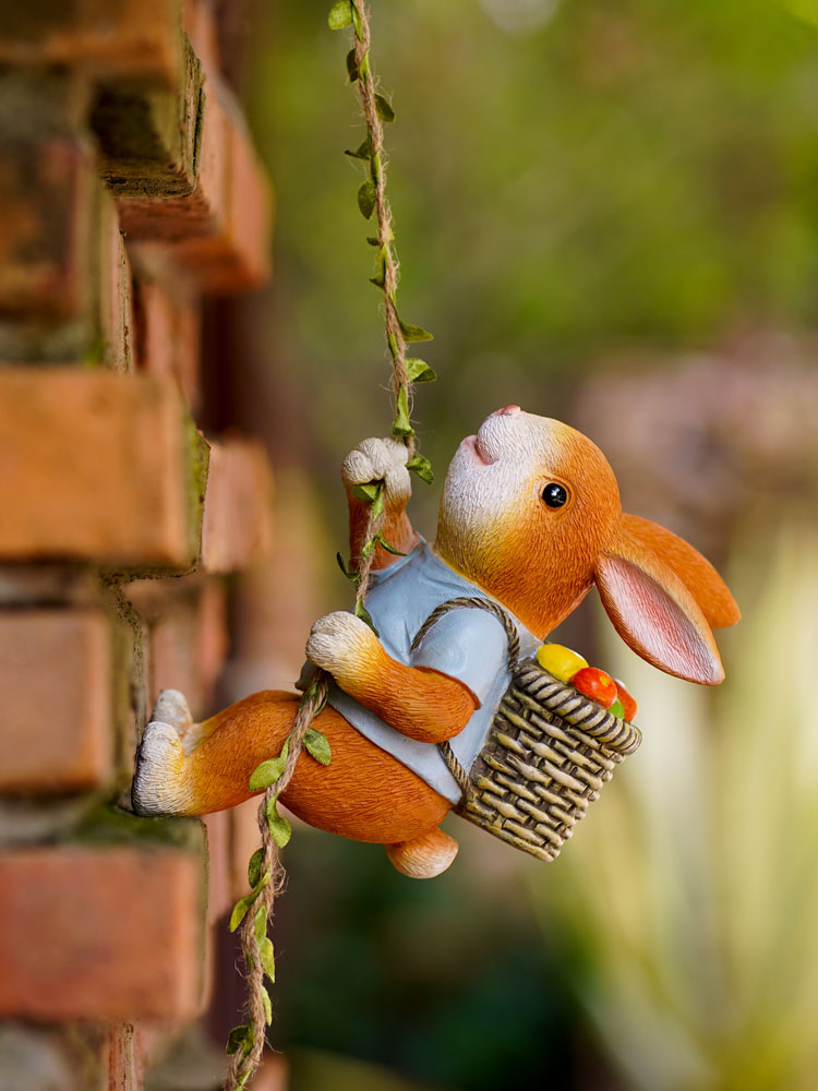 New Cute Resin Rabbit Statue C - Home Decor Duck 评论和价格