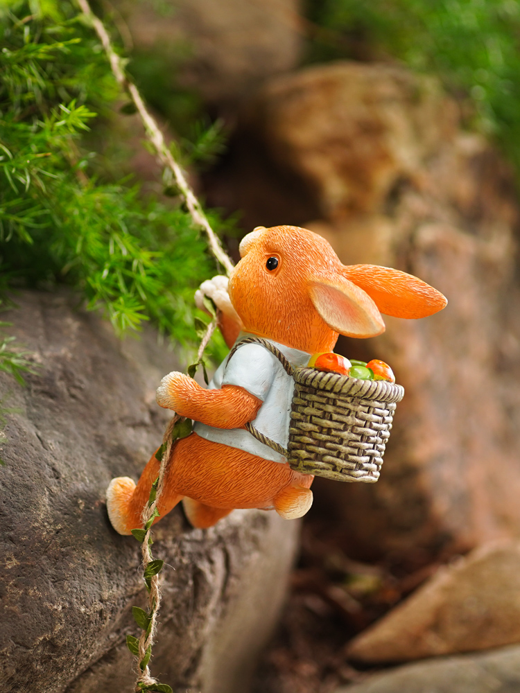New Cute Resin Rabbit Statue C - Home Decor Duck 评论和价格