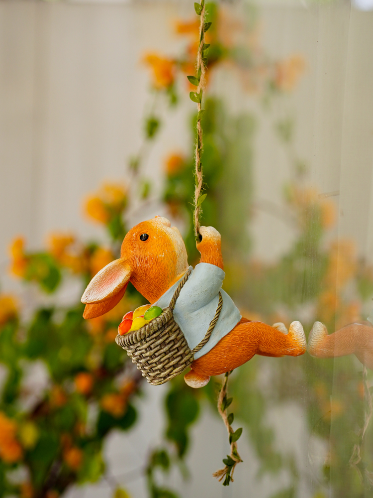 New Cute Resin Rabbit Statue C - Home Decor Duck 评论和价格