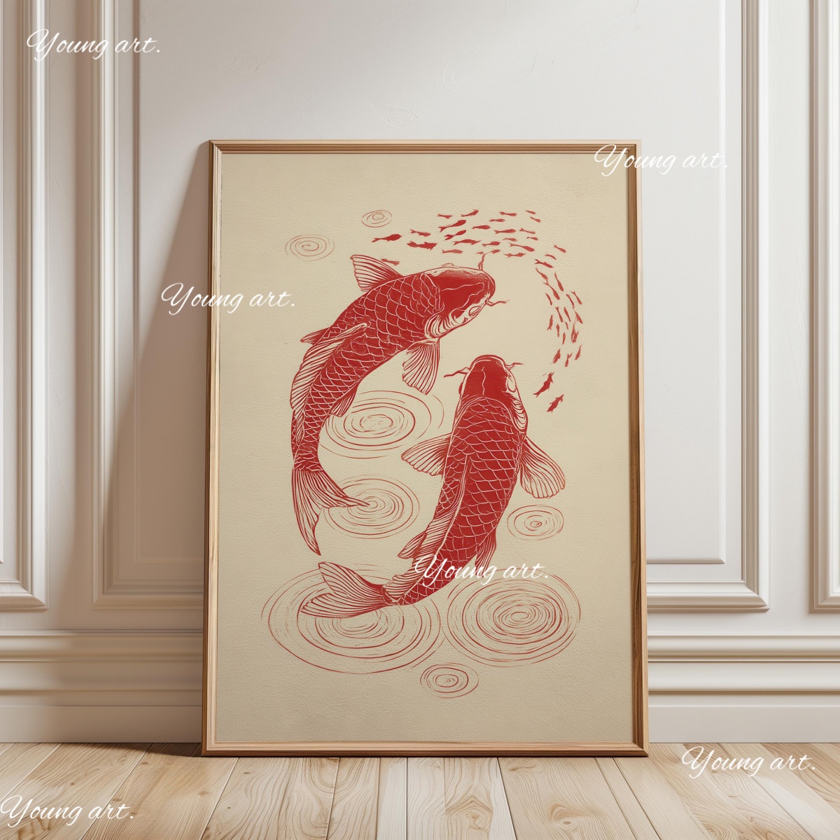 Japanese Koi Fish Canvas Print - Home Decor Japandi Style 评论和价格