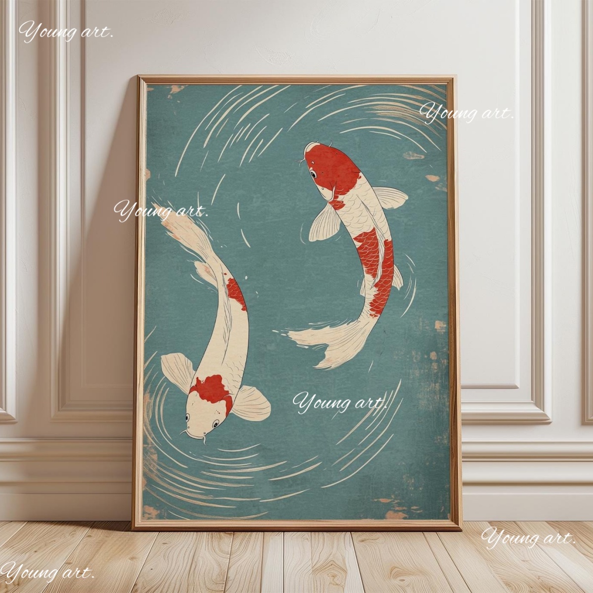 Japanese Koi Fish Canvas Print - Home Decor Japandi Style 评论和价格