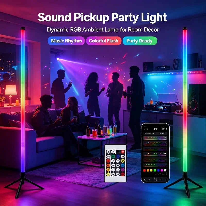 2PCS 120CM RGB Floor Lamp, Sou - Home Decor Light 评论和价格
