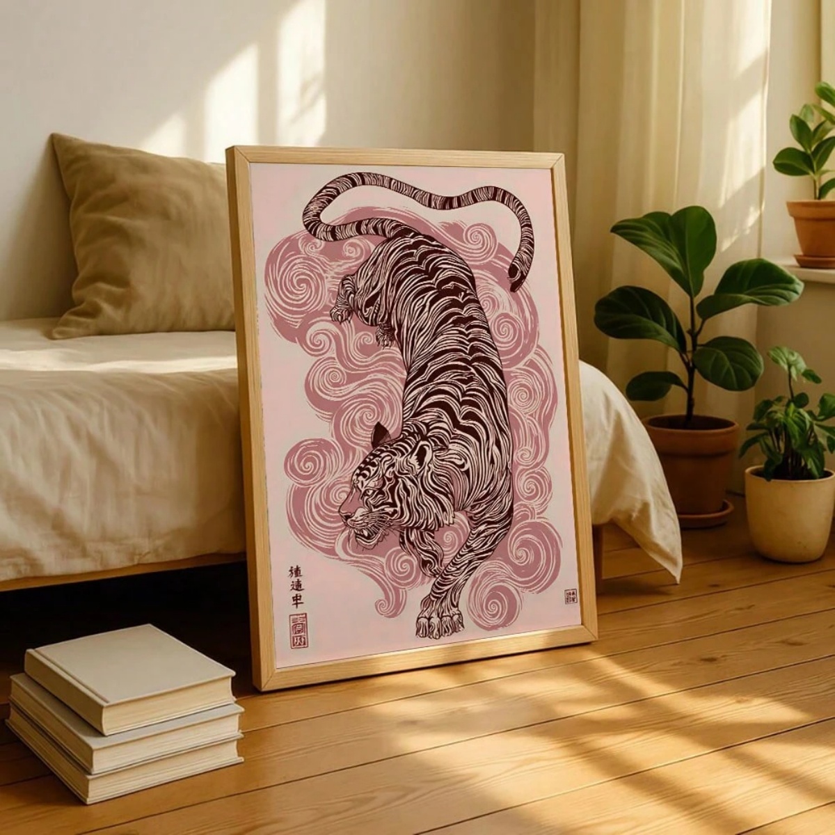 Japanese Tiger Canvas Print Po - Home Decor Japandi Style 评论和价格