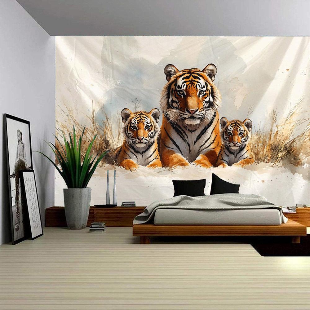 Forest tiger tapestry, animal  - Home Decor Hippie 评论和价格