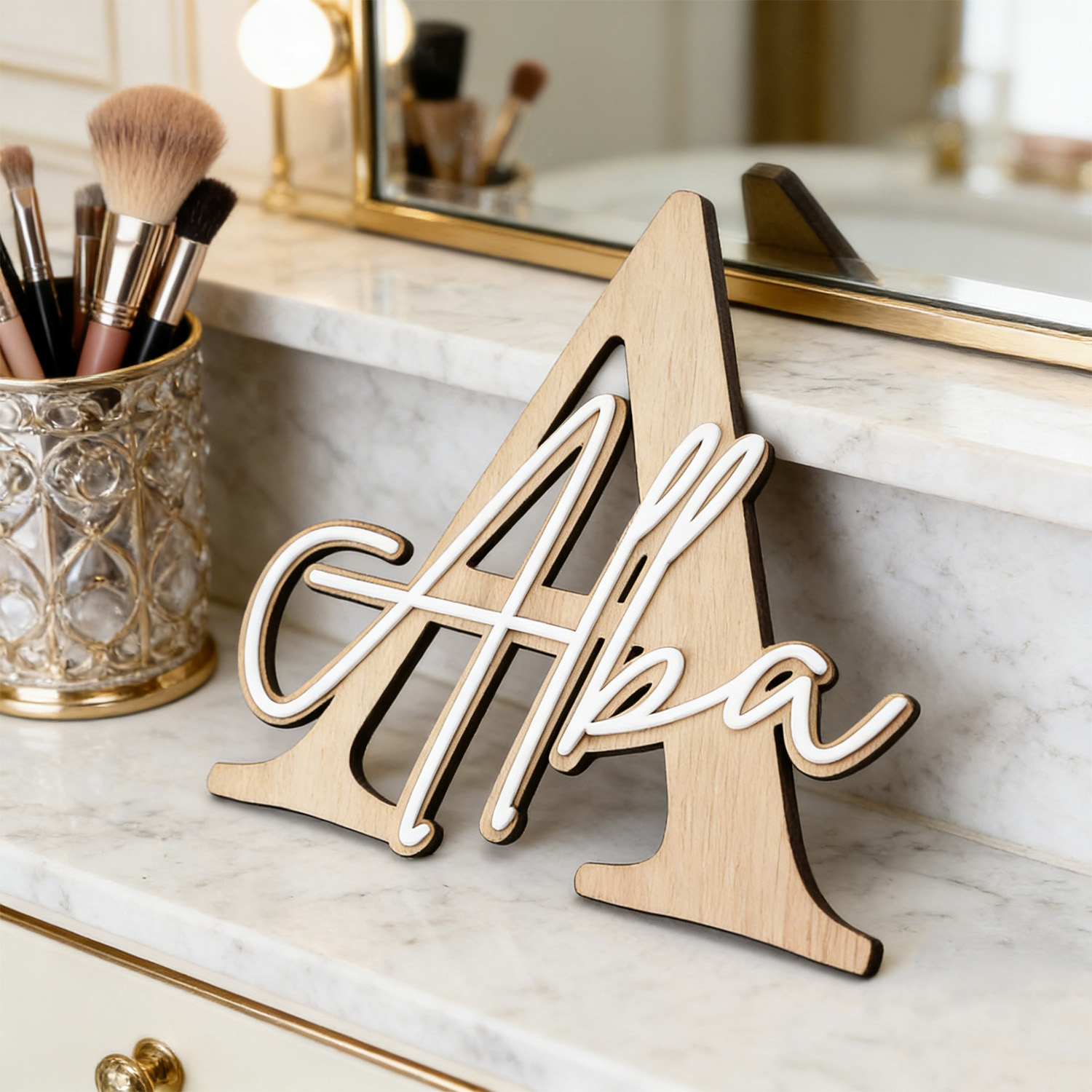 1pc Double-layer Wooden Name D - Home Decor Pinterest 评论和价格