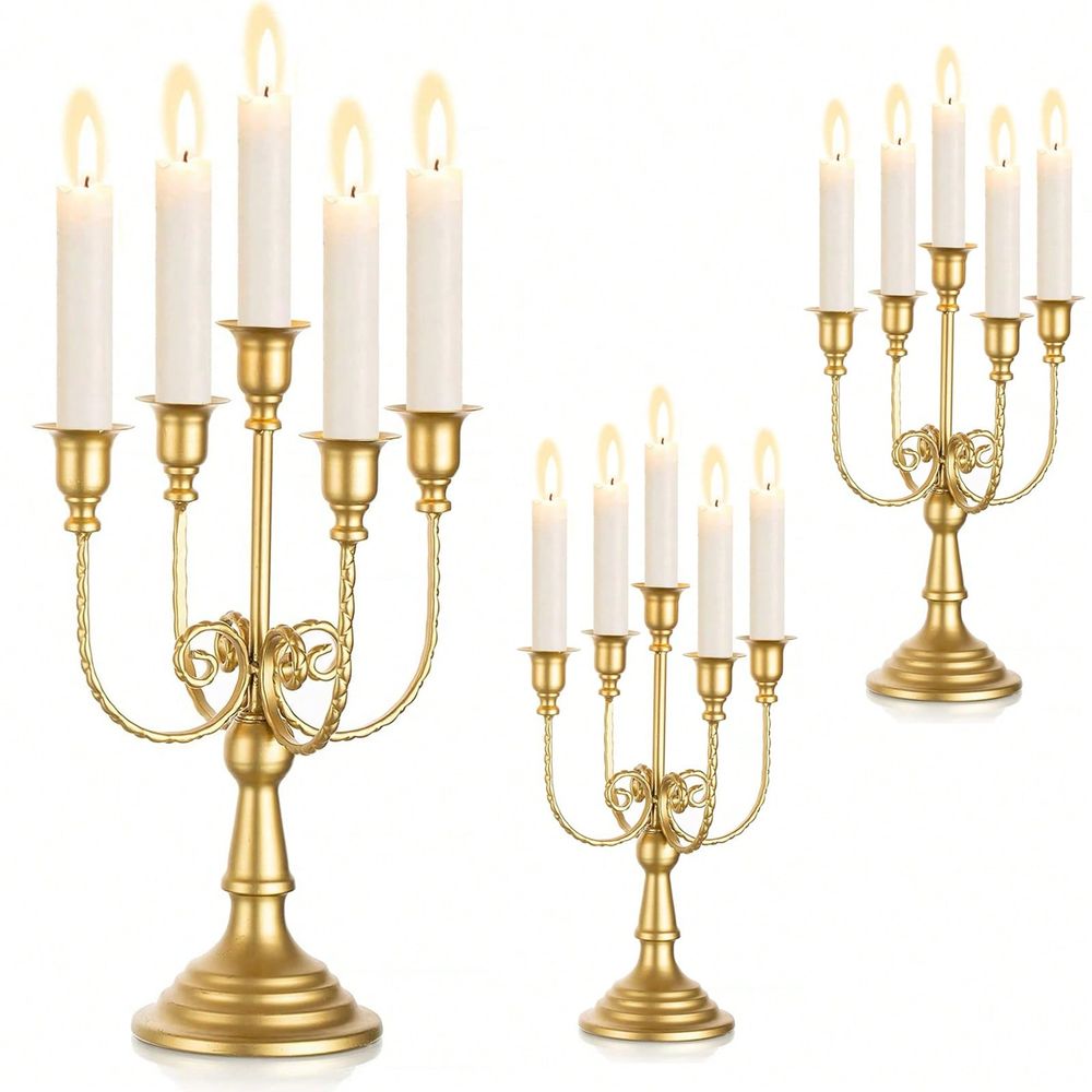 Pack 11.8Inch Gold Candelabra  - Home Decor Gold 评论和价格