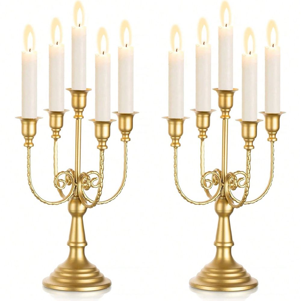 Pack 11.8Inch Gold Candelabra  - Home Decor Gold 评论和价格