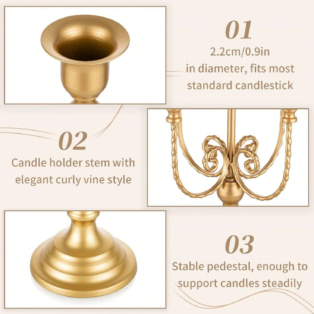 Pack 11.8Inch Gold Candelabra  - Home Decor Gold 评论和价格